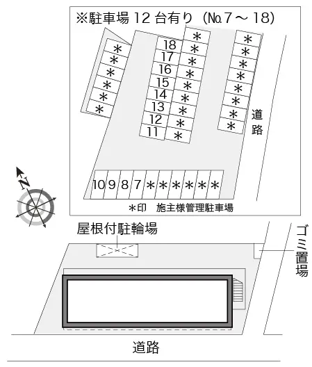 ★手数料０円★上尾市地頭方　月極駐車場（LP）